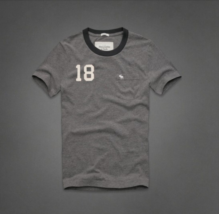 Abercrombie Fitch Hombres De Cuello Redondo Corto Remera AF5281